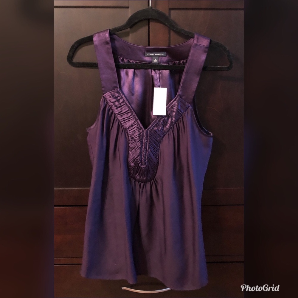 NWT Banana Republic purple satin top